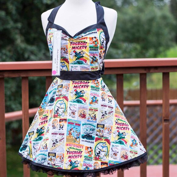 Classic Mickey Handmade 50's Style Pin-up apron - One of a kind! - Picture 6 of 10